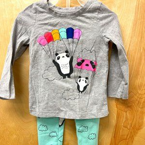 2T Cat & Jack - Panda, Long-sleeve and Pants